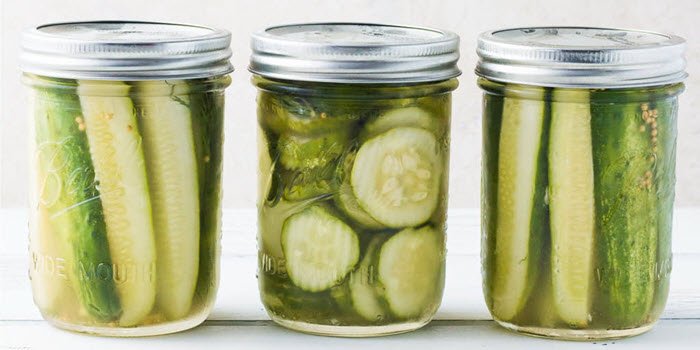 pickles in jars