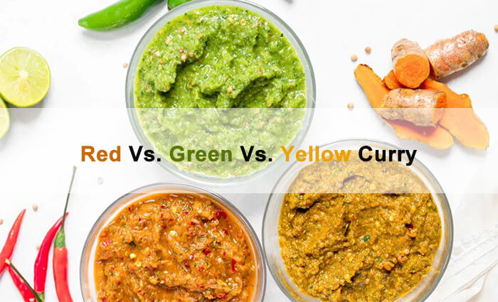 red green yellow curry difference