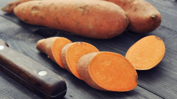 cut sweet potato