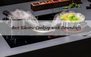 electric cooktop with downdraft
