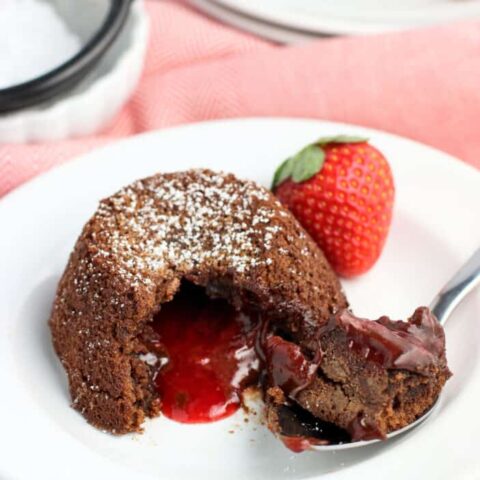 Mini Chocolate Strawberry Lava Cakes