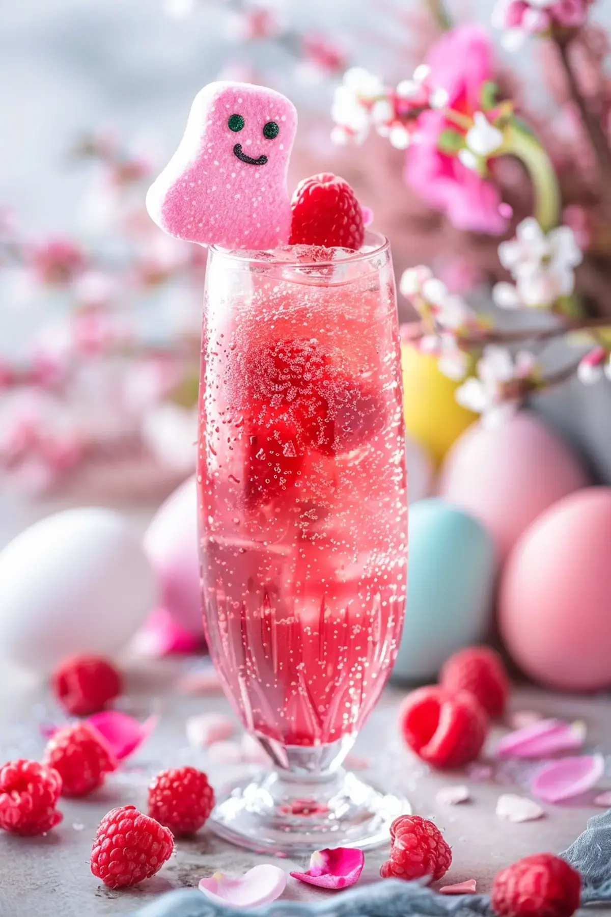 Raspberry Easter cocktail