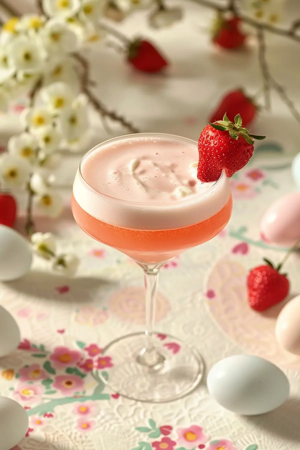 Strawberries and cream cocktail