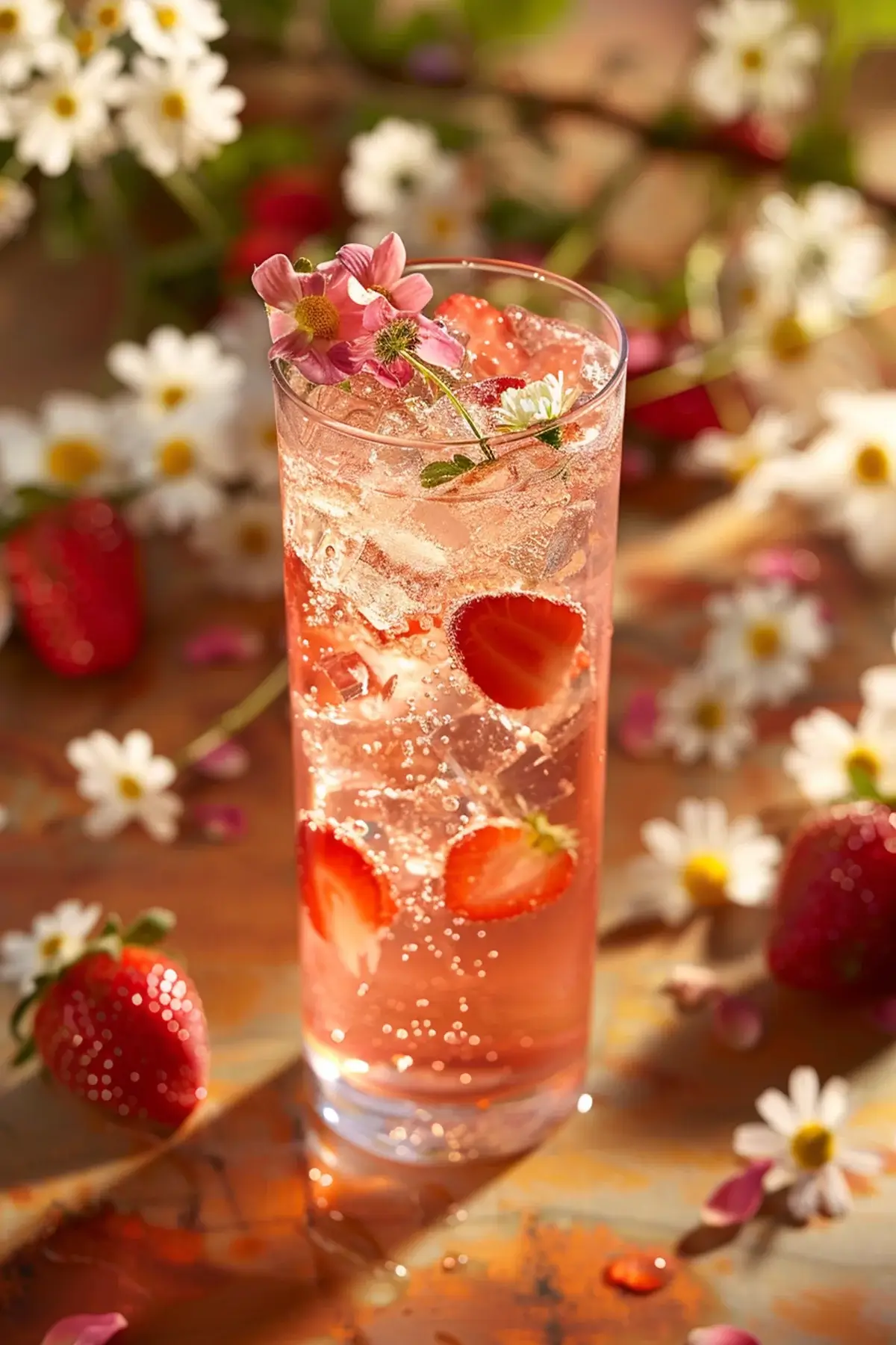 Strawberry chamomile cocktail