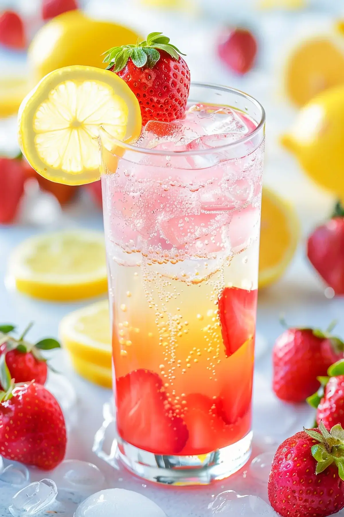 Strawberry limoncello spritz