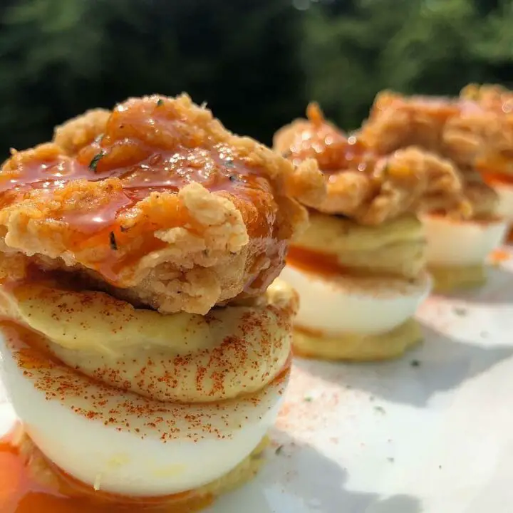 Crispy Chicken Deviled Eggs