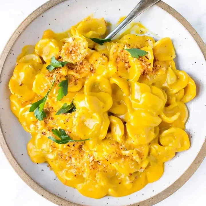 Orecchiette with Creamy Carrot Miso Sauce (Vegan)
