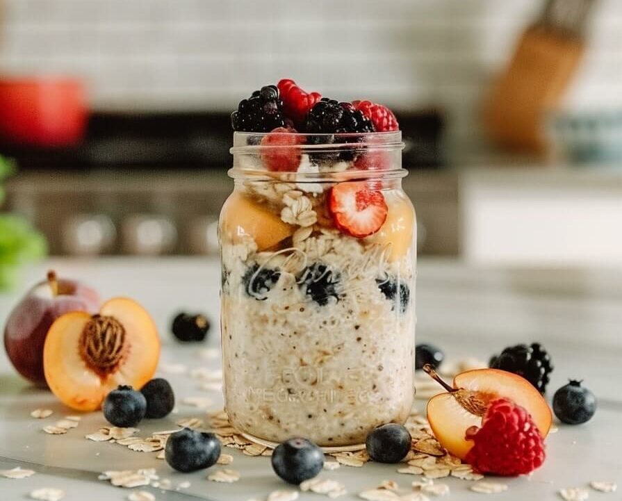 Berry Nectarine Overnight Oats