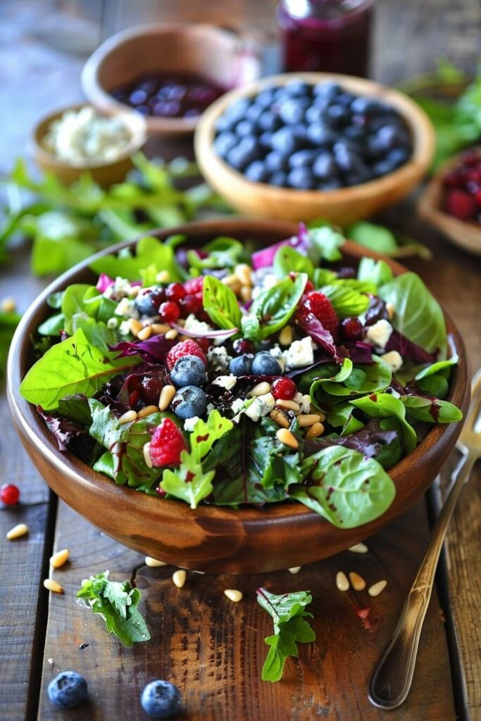 Berry and Herb Salad with Gorgonzola Cheese