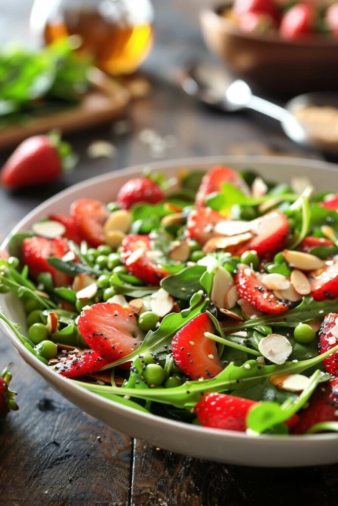 Strawberry, Almond and Arugula Salad